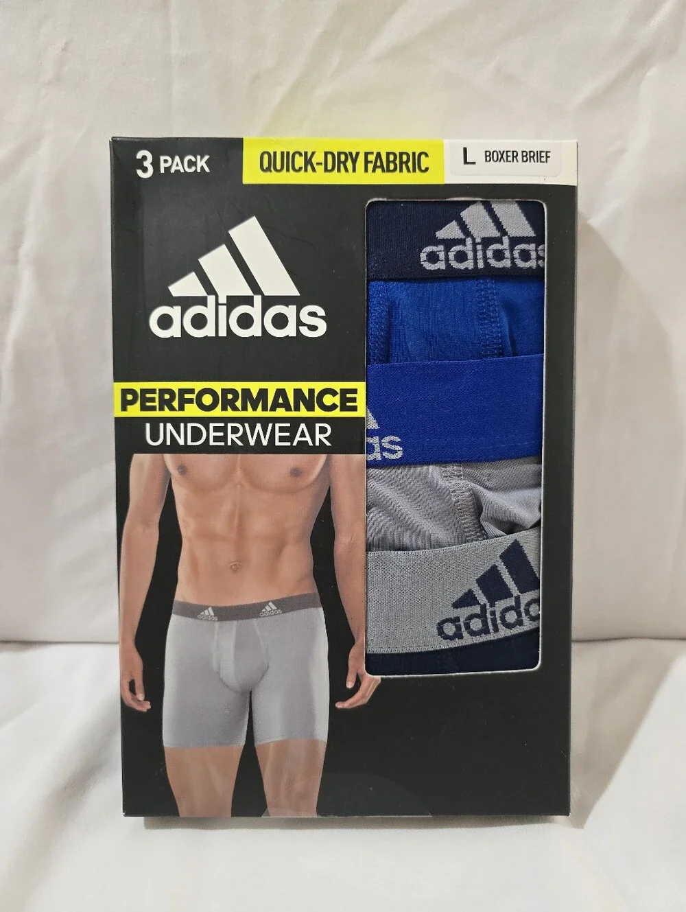NWT Adidas Men 3 Pack Boxer Brief Quick Dry Performance Tagless 5